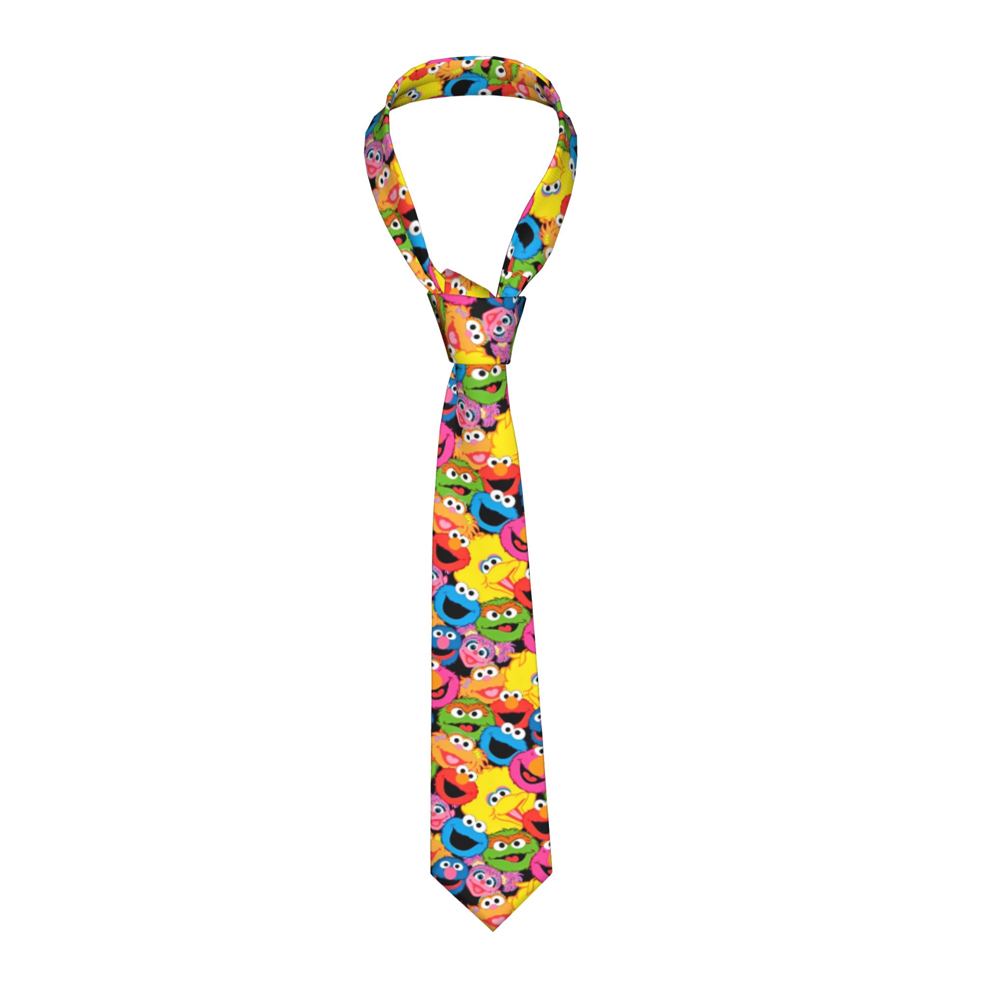 Men Accessories For Wedding - セサミストリート漫画コメディネクタイ 8 センチメートルネクタイ男性用カジュアルワイドアクセサリー Gravatas ウェディングアクセサリーギフト