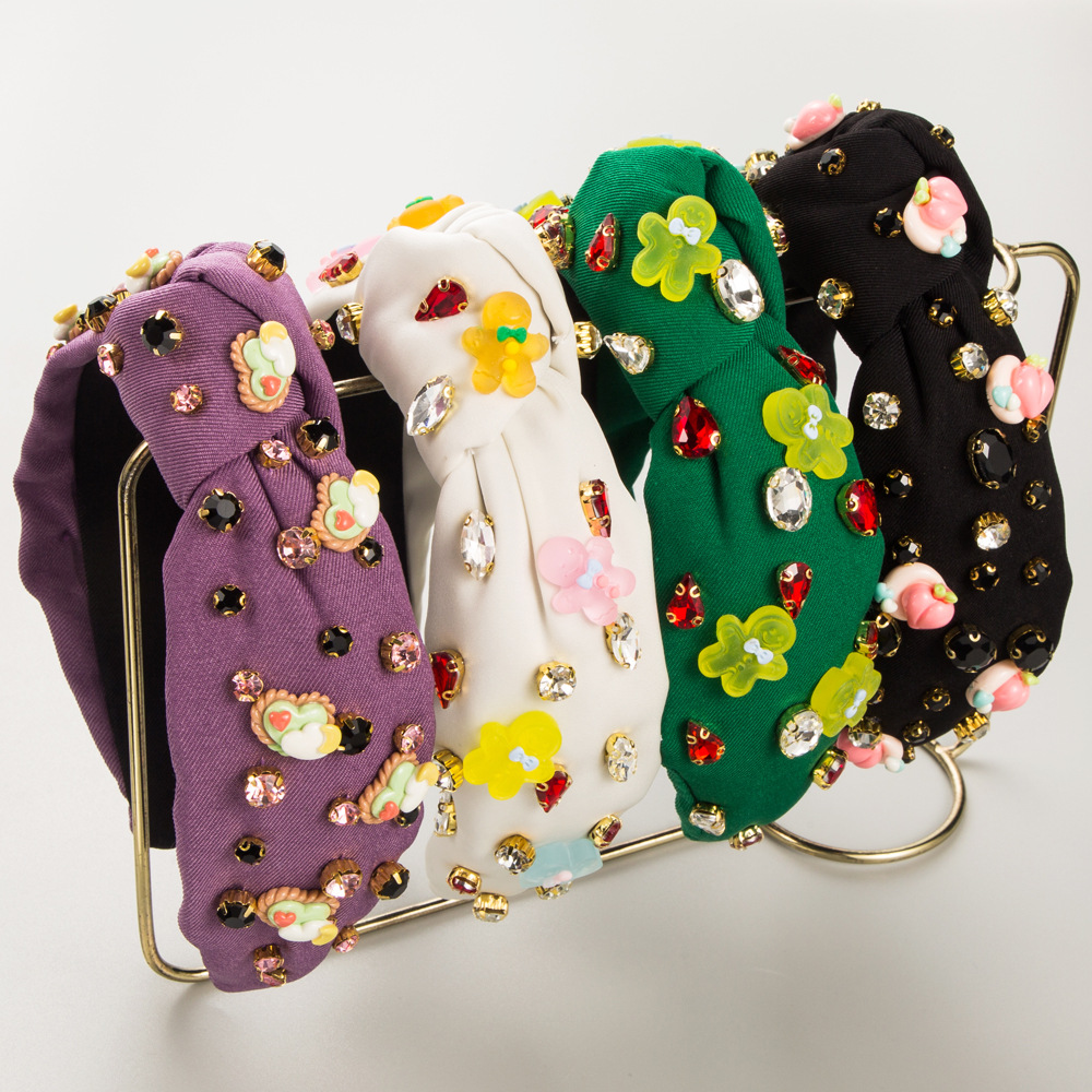 Men Accessories For Wedding - 売れ筋の新しいジンジャーブレッドマン装飾ヘッドバンド、ハイクレアニャートップ、ダイヤモンドがちりばめられたラブハイトップ、高級パーティーヘアアクセサリー
