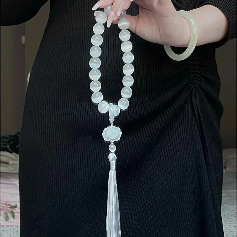 Bracelet Beaded Men - 男性と女性のための猫の目のビーズ,12mm,蓮のブレスレット,メダリオン,幸運なお守り,宝石