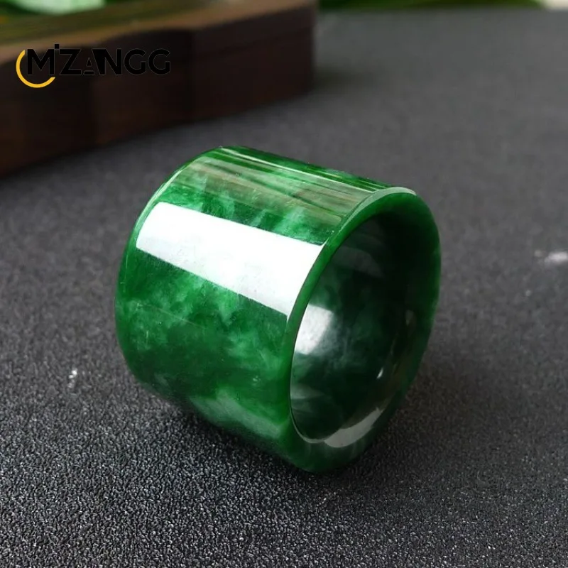 Men Accessories For Wedding - 男性のための自然な翡翠翡翠石、中国の彫刻、雰囲気のラッキーなミュレット、高級ファッションジュエリー