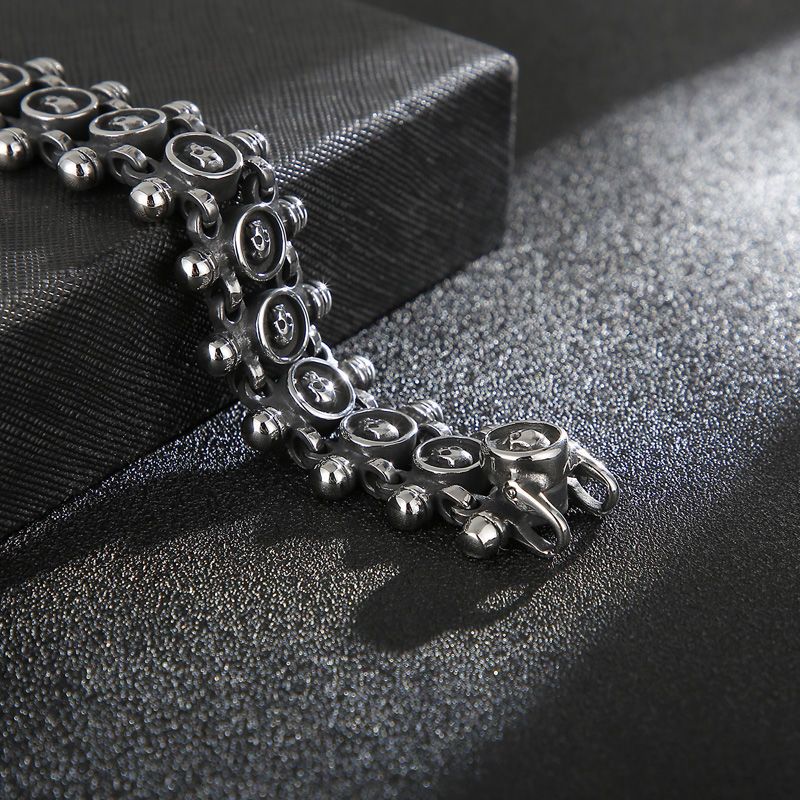 Men'S Accessories Jewelry Brands - ​ 新入荷 メンズ チタン製スカルブレスレット - ボールドなヒップホップ・パンク・ストリートウェアジュエリー、エッジの効いたニッチブランドアクセサリー
