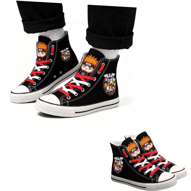Men'S Accessories Gift Ideas - うずまきナルト ハイトップ キャンバス シューズ 男性と女性用 カジュアル