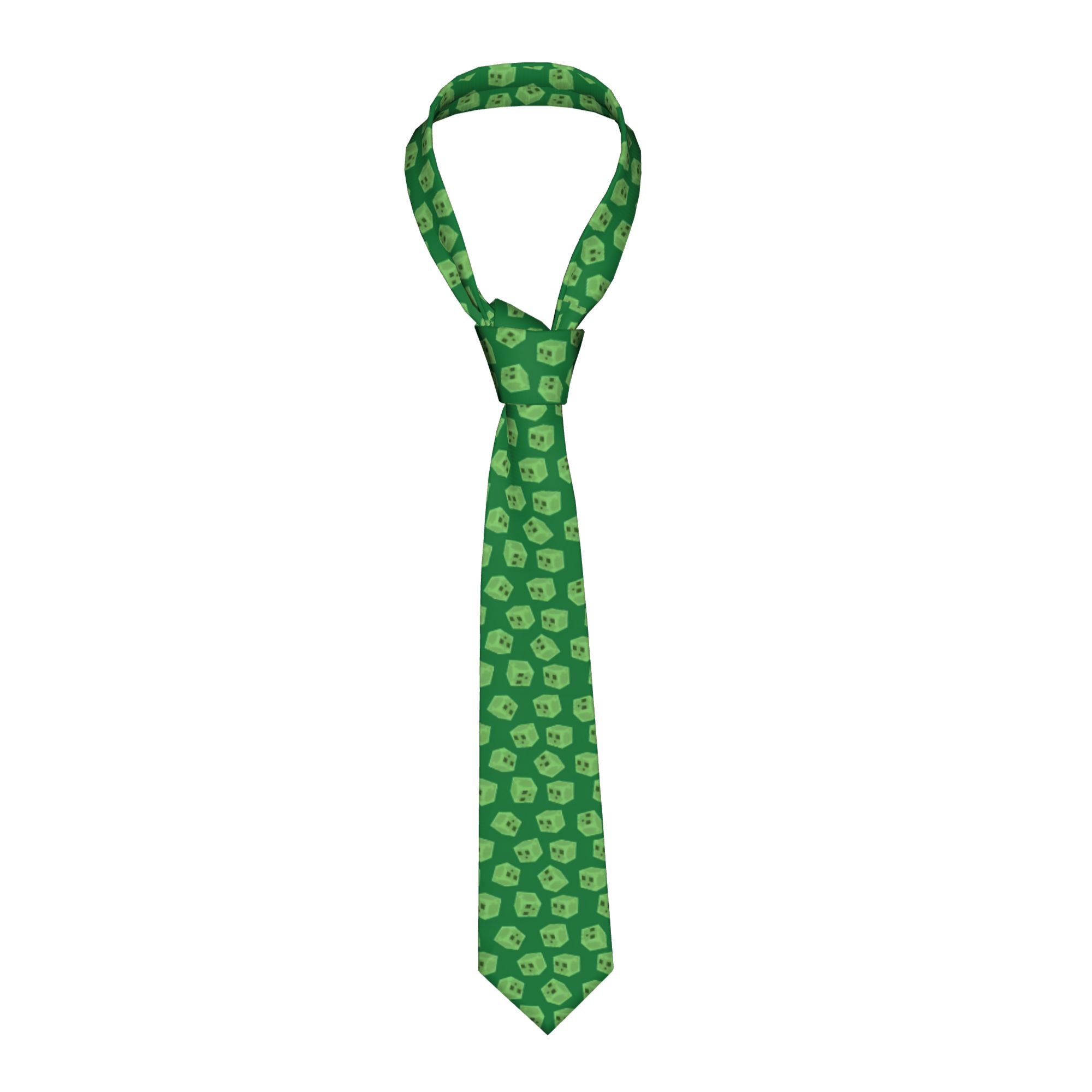Men Accessories For Wedding - クリーパーズ スライム柄 テクスチャ ネクタイ メンズ ファッション