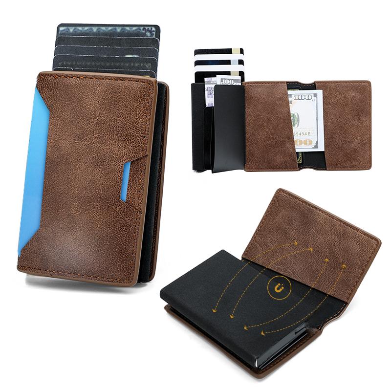 Card Case Minimalist - 磁気盗難防止RFIDクレジットカードホルダー ミニマリスト財布 男女兼用 カードケース クレジットカード保護バッグ 財布