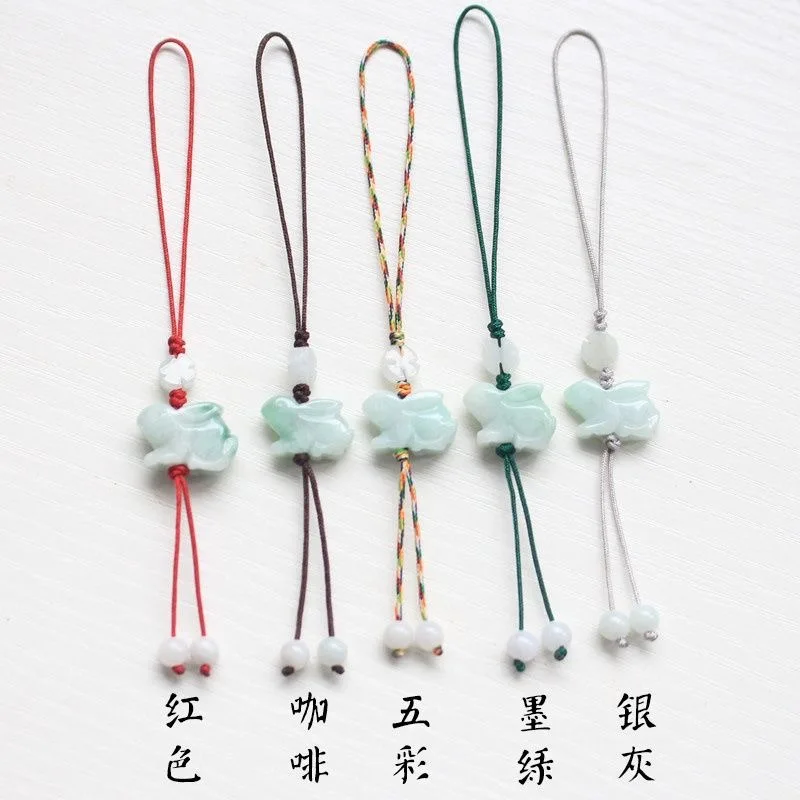 Men Accessories For Hand - ジュエリー,ファッションアクセサリー,手彫りの男性と女性のためのジュエリー,天然エメラルド,中国のウサギのためのキーホルダー