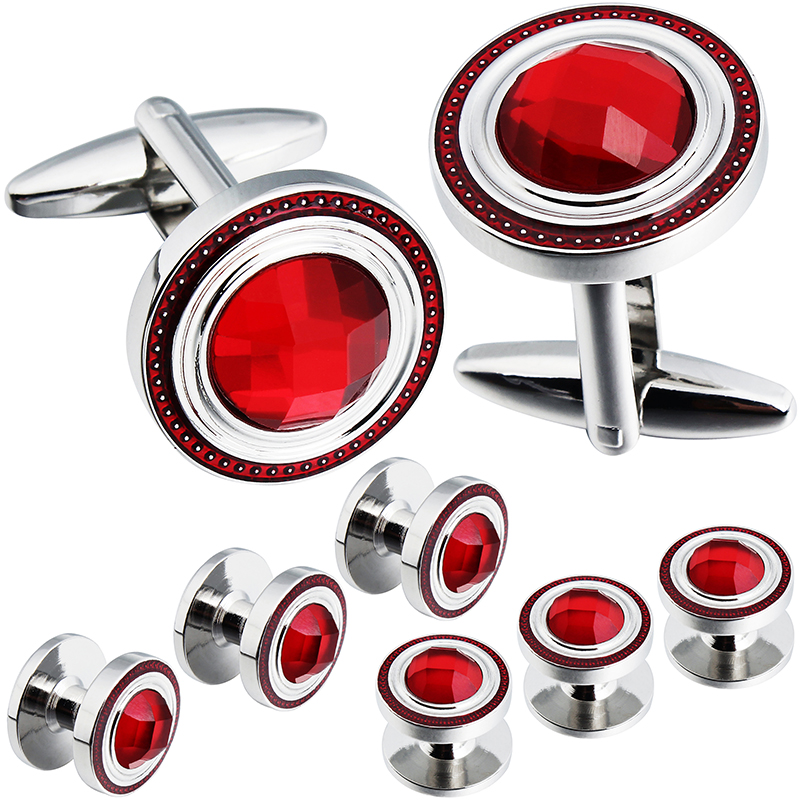 Cufflink Box Set - HAWSON クリスタル カフスとスタッド セット メンズ タキシード
