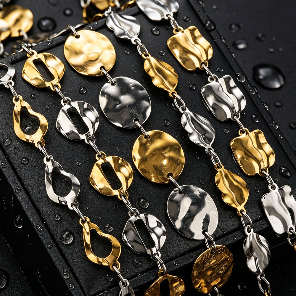 1M ステンレス製ツートンチェーン。ジュエリー製作、ハート、 - Men'S Accessories Chain のレビューと価格