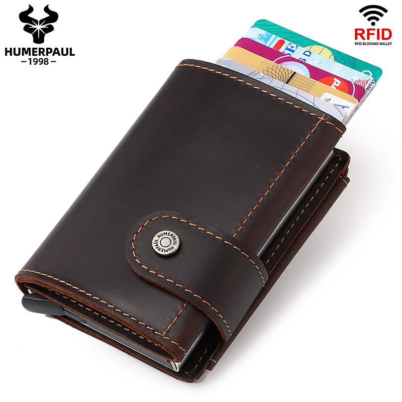 男性用ミニマリストアルミカードホルダー,クレイジーホースヴィ - Card Case Minimalist のレビューと価格
