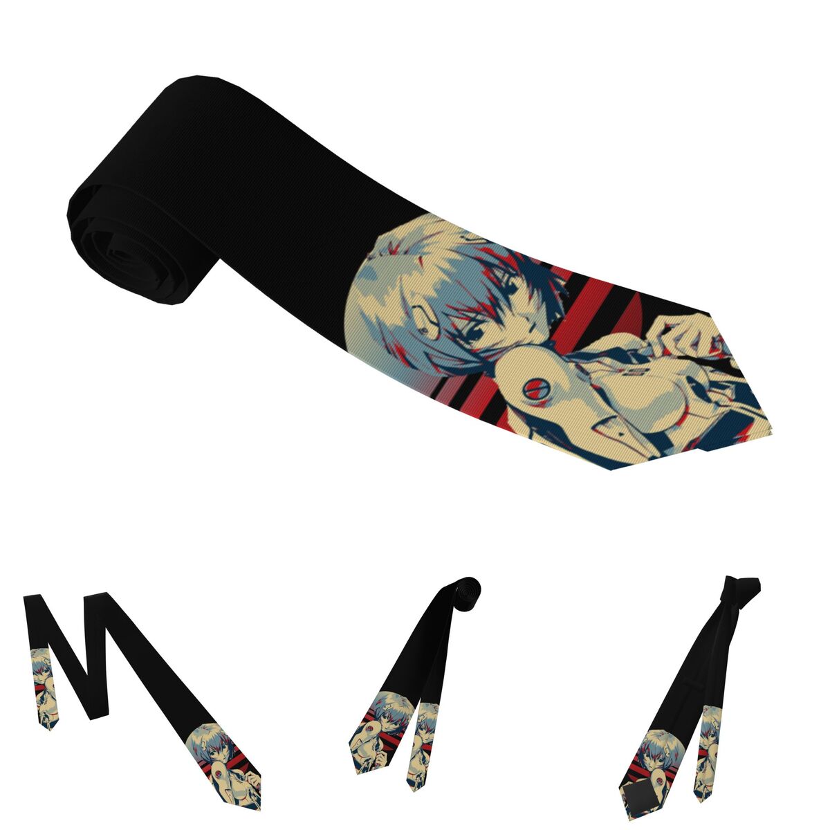 綾波レイ クラシックネクタイ ユニセックス シルク 8cm  - Men Accessories For Wedding のレビューと価格