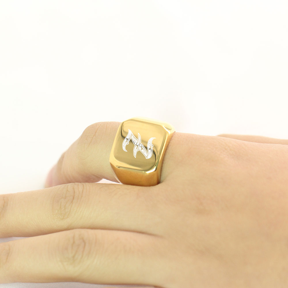 ゴールドトーンメンズビッグレターリングカスタマイズされたステ - Men Accessories Wedding のレビューと価格