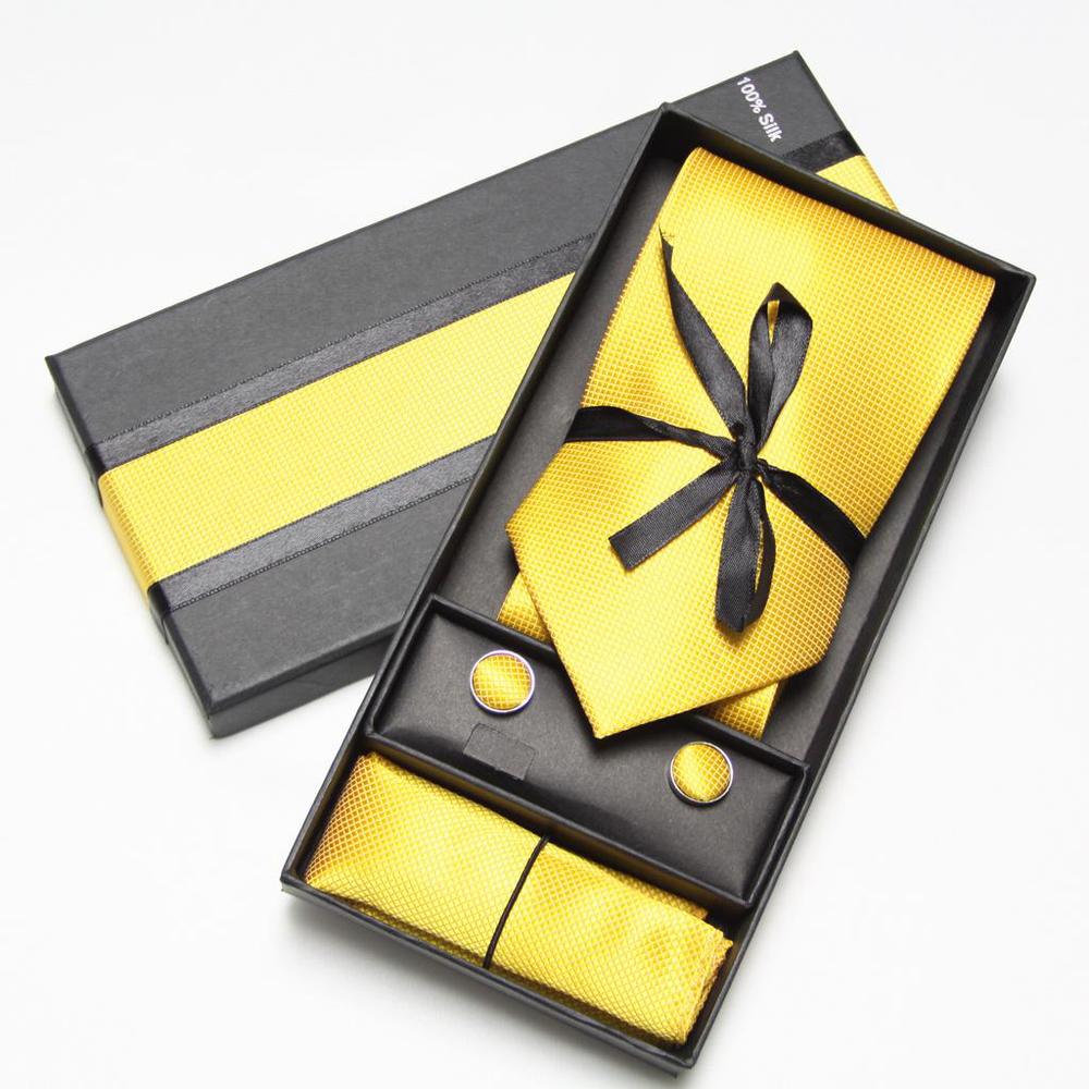 ソリッドネクタイセットボックス カフスボタン ハンカチ メン - Cufflink Box Set のレビューと価格