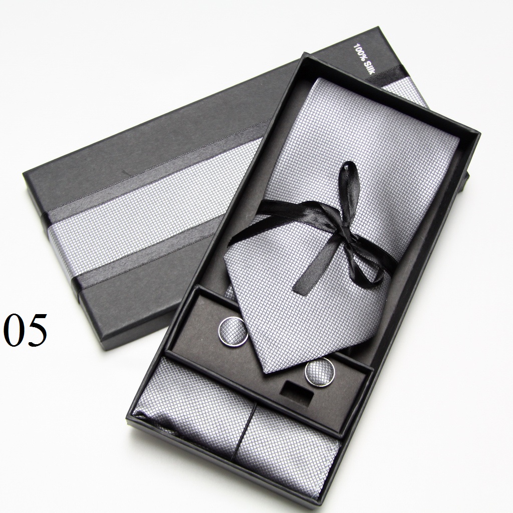 ソリッドネクタイセットボックス カフスボタン ハンカチ メン - Cufflink Box Set のレビューと価格