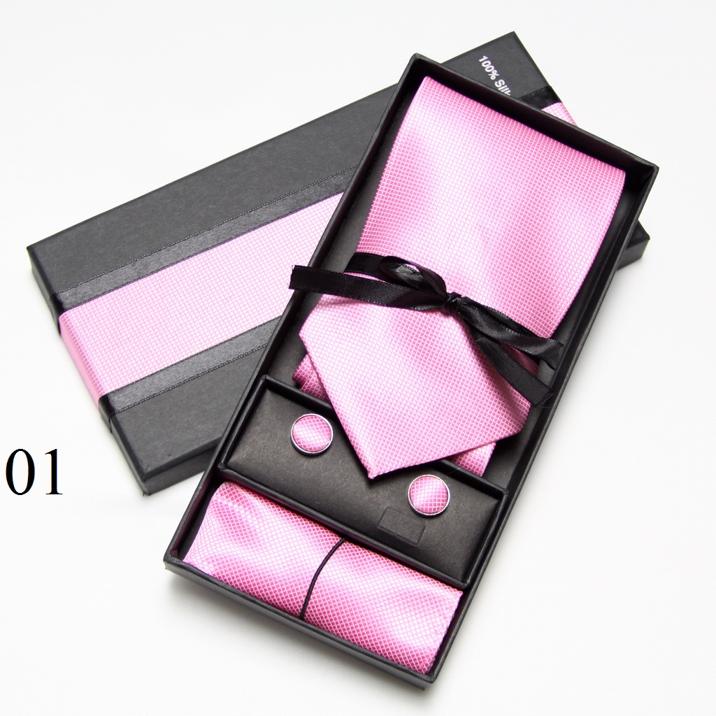 ソリッドネクタイセットボックス カフスボタン ハンカチ メン - Cufflink Box Set のレビューと価格