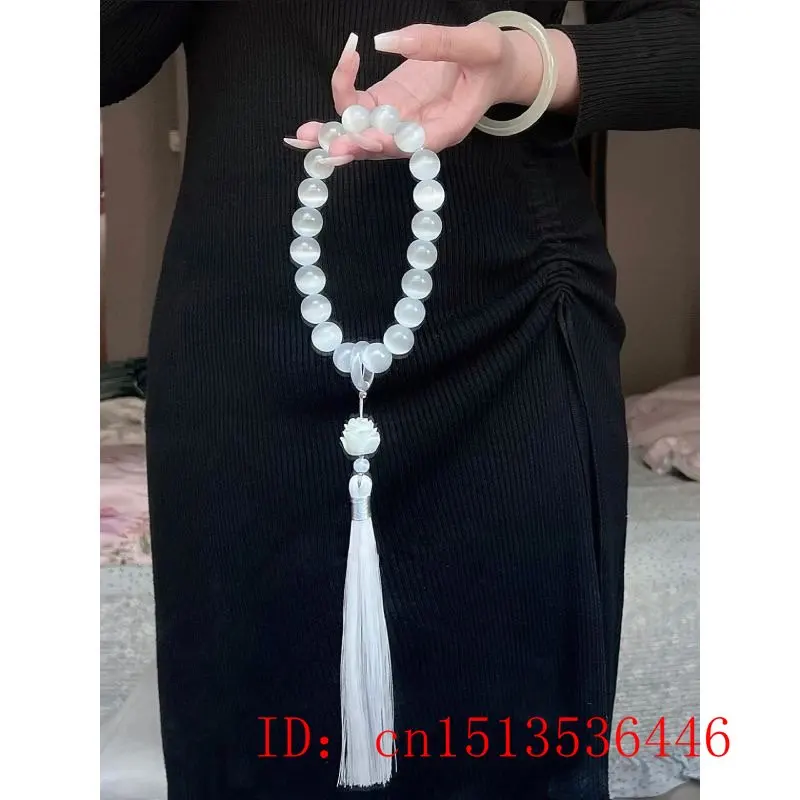 男性と女性のための猫の目のビーズ,12mm,蓮のブレスレット - Bracelet Beaded Men のレビューと価格