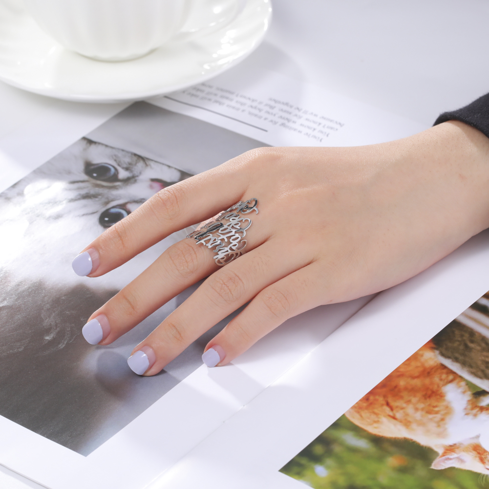 カスタムダブルネームリング女性男性用パーソナライズされたカッ - Men Accessories For Wedding のレビューと価格