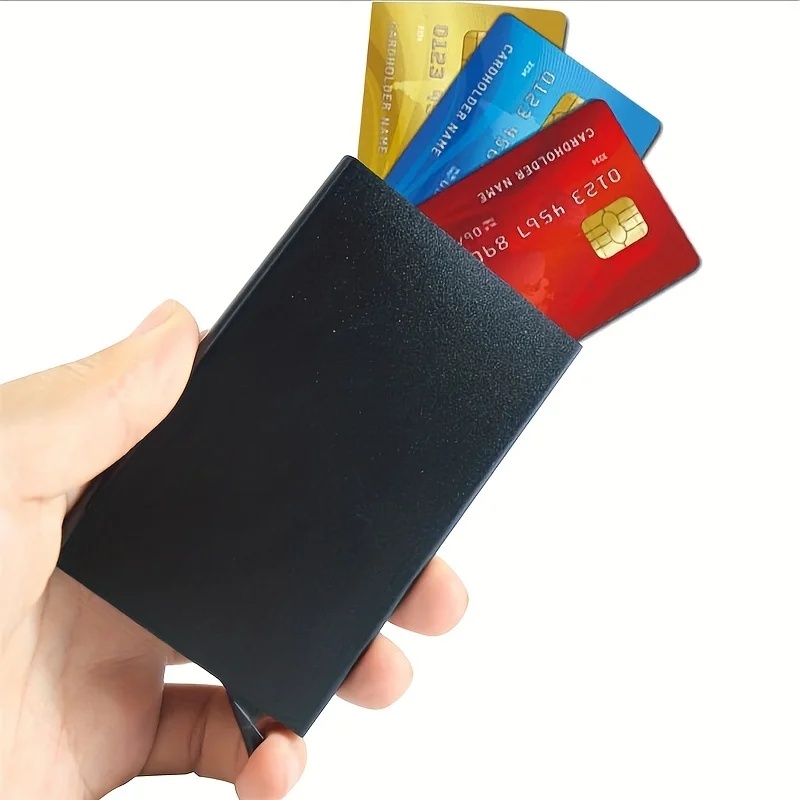 スマート財布カードホルダー金属薄型スリム男性女性財布ポップア - Card Case Minimalist のレビューと価格
