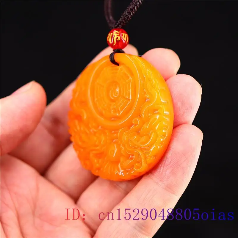 男性と女性のための中国の彫刻が施された黄色の翡翠のドラゴンペ - Men Accessories For Gift のレビューと価格