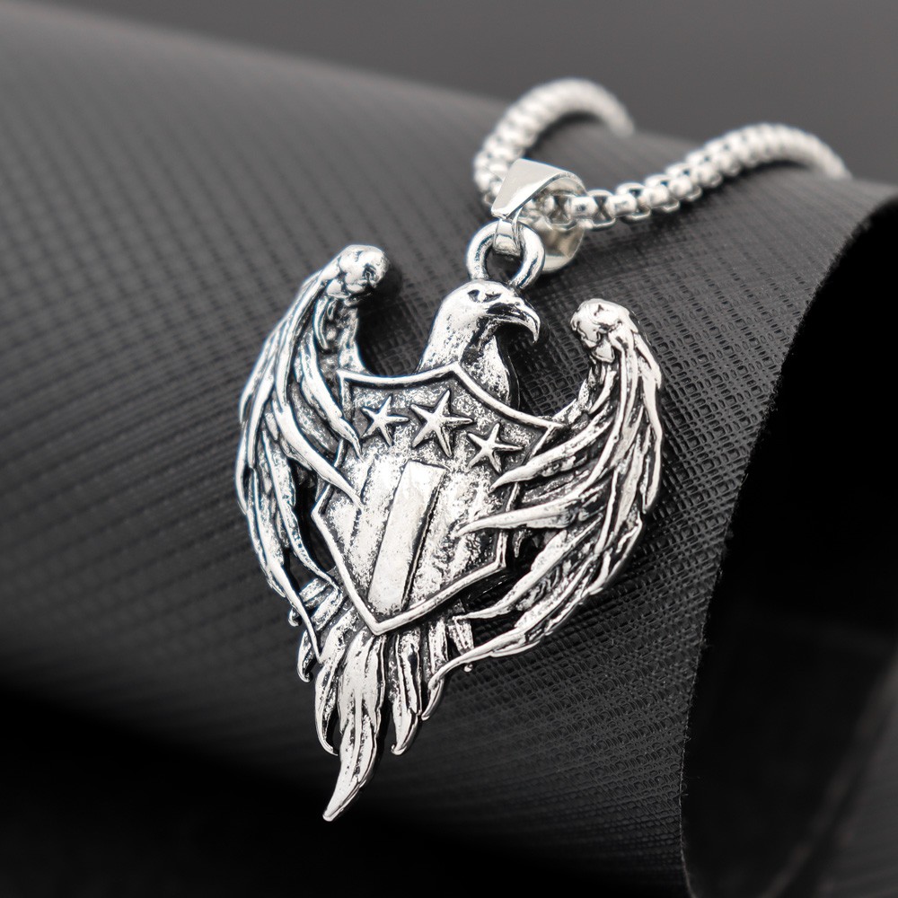 3つのスターイーグルミリタリーペンダント付きネックレス,ヒッ - Men'S Accessories Jewelry Brands のレビューと価格