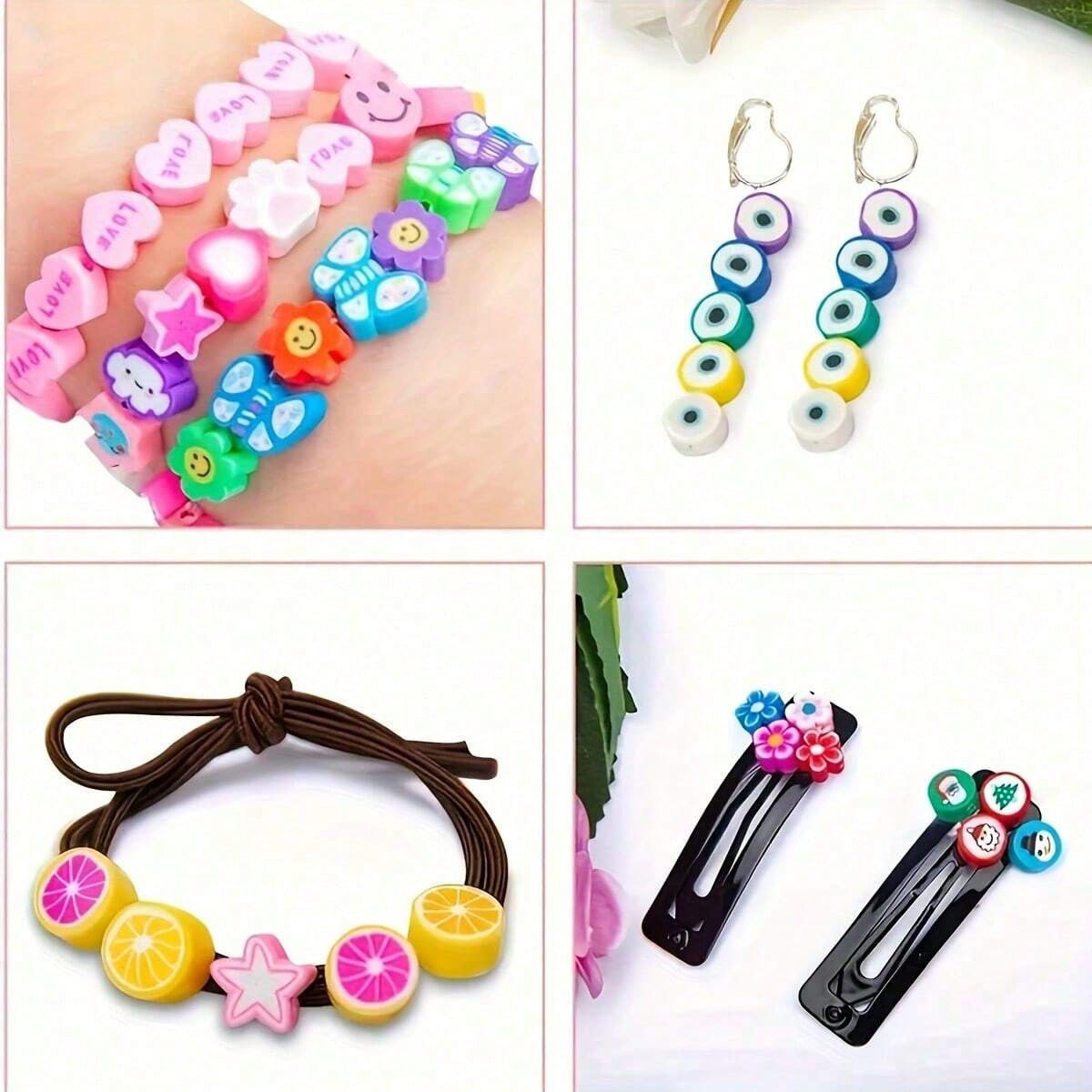 1450/1200/250個入りポリマークレイビーズセット、 - Bracelet Beaded Men のレビューと価格