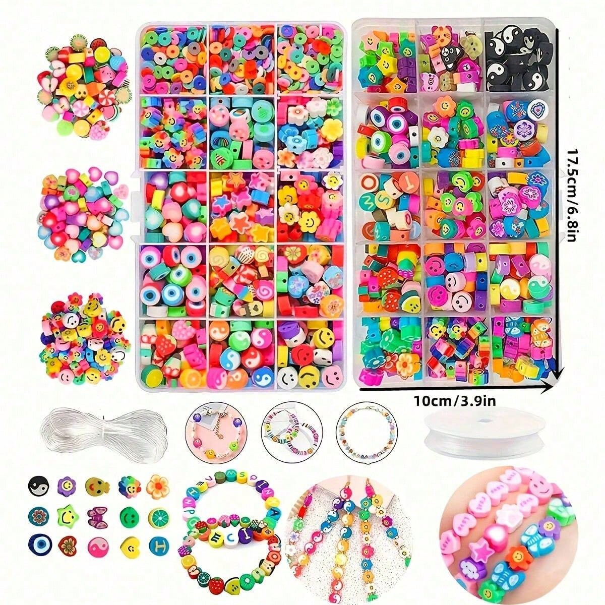 1450/1200/250個入りポリマークレイビーズセット、 - Bracelet Beaded Men のレビューと価格