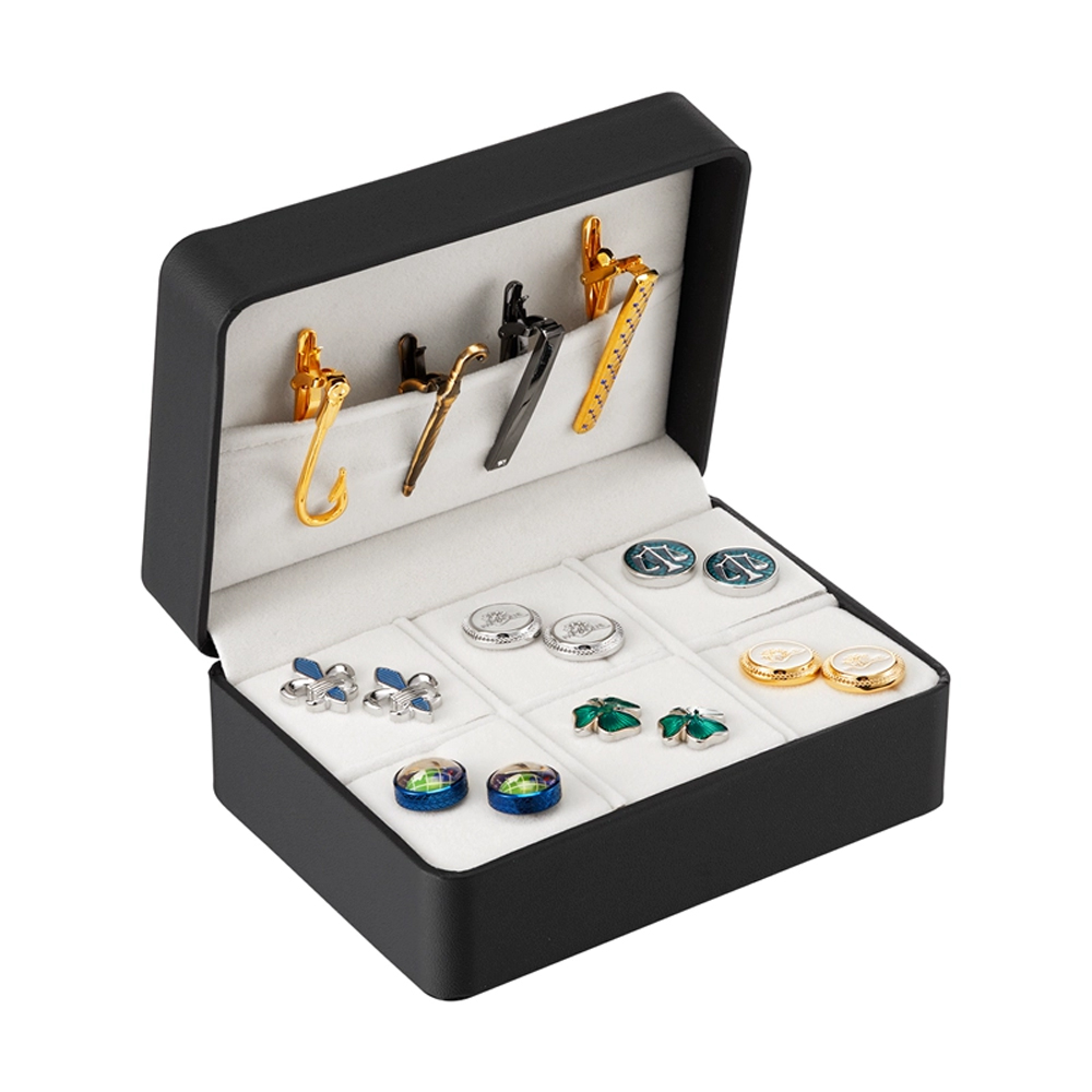 ポータブルジュエリーボックス 高級6点レザーギフトボックスセ - Cufflink Box Set のレビューと価格