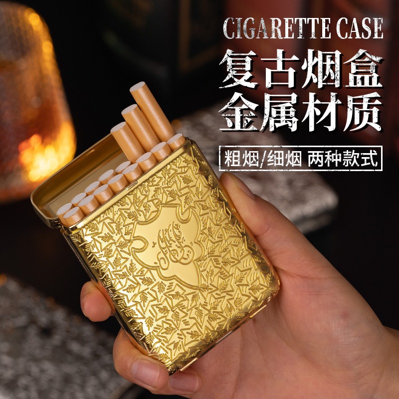 新レトロ彫刻メタル20本入り16パックシガレットケース 密閉 - Men'S Accessories Case のレビューと価格