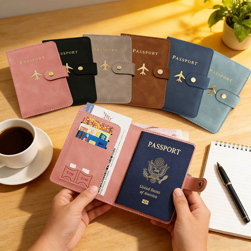 レザーパスポートホルダーカバーケース、旅行必需品、クレジット - Men'S Accessories Case のレビューと価格