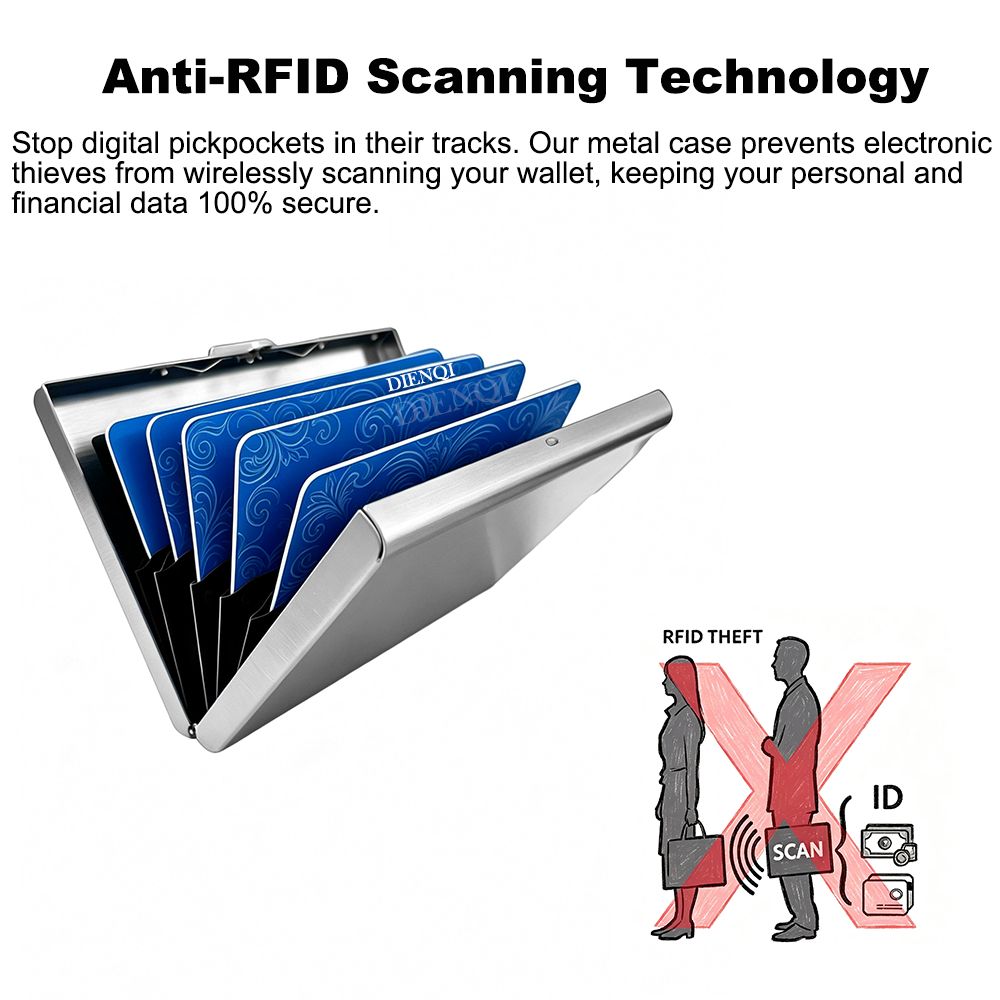 RFID ビジネスクレジットカードホルダー メタルケース 高 - Card Case Minimalist のレビューと価格