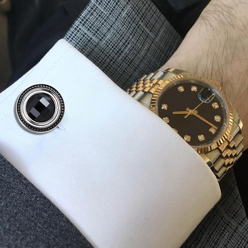 HAWSON クリスタル カフスとスタッド セット メンズ  - Cufflink Box Set のレビューと価格