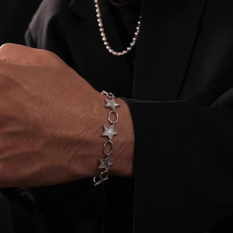 Y2K スウィートクールスタイル メタルテクスチャ 五角形ス - Men'S Accessories High End のレビューと価格