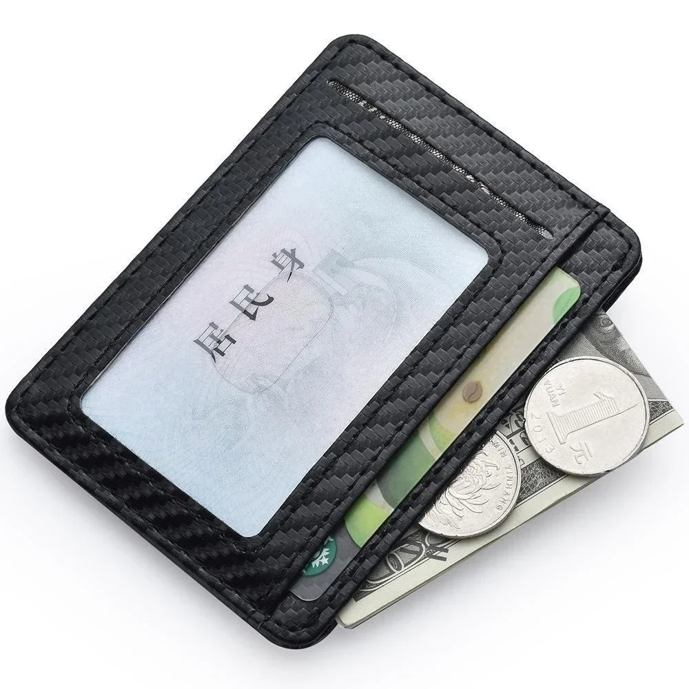 男性用のミニマリストフロントポケットウォレット,薄いPUレザ - Card Case Minimalist のレビューと価格